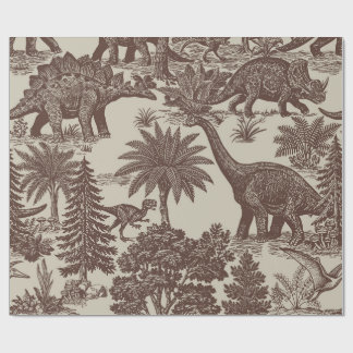 Vintage-Dinosaur-Toile-Muster Geschenkpapier
