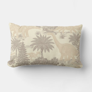 Vintage-Dinosaur-Toile-Muster Lendenkissen
