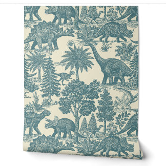Vintage-Dinosaur-Toile-Muster Tapete