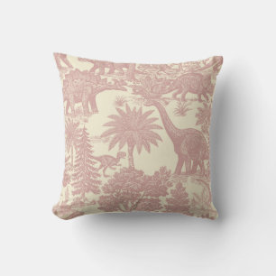 Vintage-Dinosaur-Toile-Muster Urzeitlicher Dschung Kissen