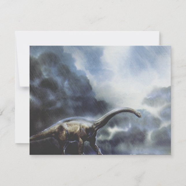 Vintage Dinosaurier, Barapasaurus Geburtstagsparte Einladung (Vorderseite)