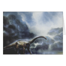 Vintage Dinosaurier, Barapasaurus mit Sturmwolken