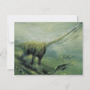 Vintage-Dinosaurier, Brachiosaurus-Geburtstagsfeie Einladung