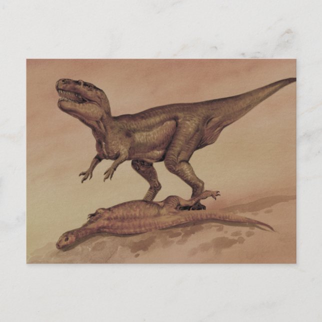 Vintage Dinosaurier, Carnivore Giganotosaurus Postkarte (Vorderseite)