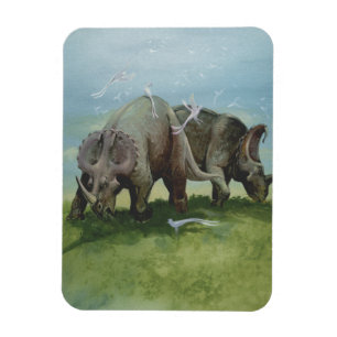 Vintage-Dinosaurier, Centrosaurus grast auf einer Magnet