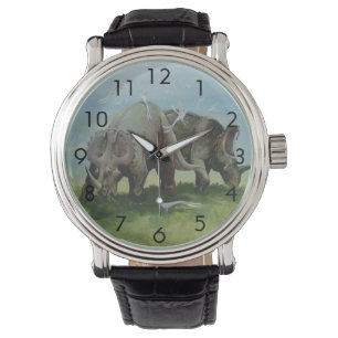 Vintage Dinosaurier, Centrosaurus Weideland auf We Armbanduhr
