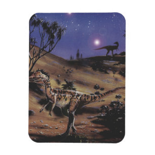 Vintage-Dinosaurier, Dilophosaurus in einer Sterne Magnet