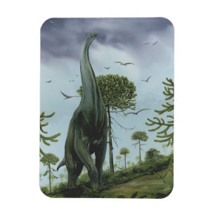Vintage-Dinosaurier, Sauroposeidon mit fliegenden  Magnet