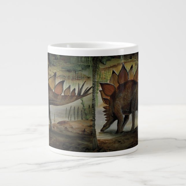 Vintage Dinosaurier, Stegosaurus, Schwanz mit Spik Jumbo-Tasse (Vorderseite)