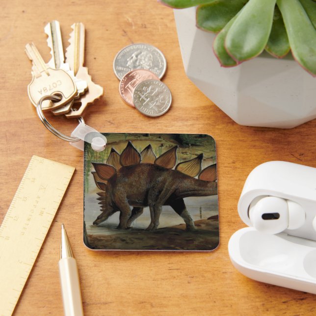 Vintage Dinosaurier, Stegosaurus, Schwanz mit Spik Schlüsselanhänger (Schreibtisch)