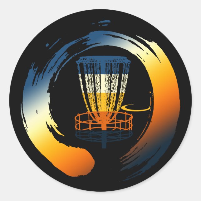 Vintage Disk Golf Frolf Fliegen Runder Aufkleber (Vorderseite)