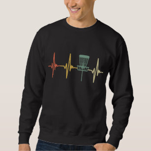 Vintage Disk Golf Retro Heartbeat Disc Golf Sweatshirt