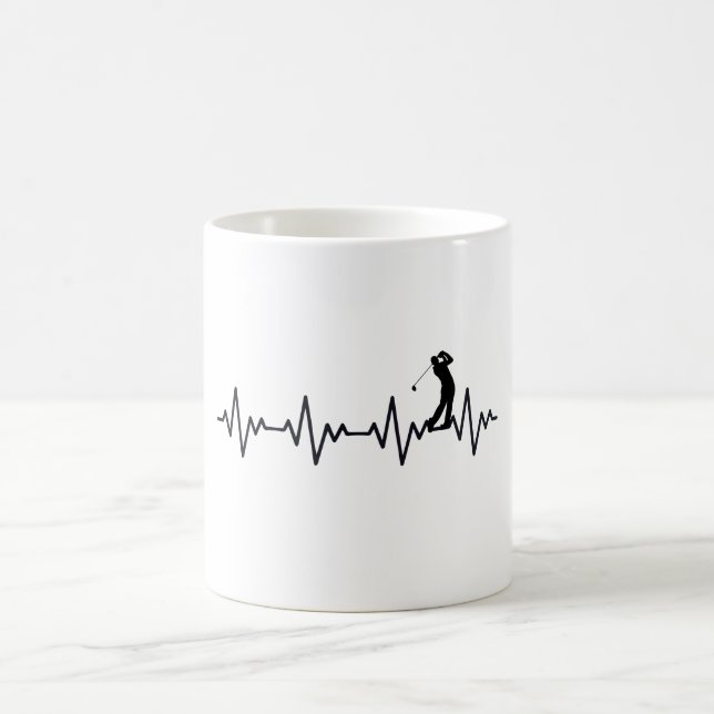 Vintage Disk Golf Retro Heartbeat Golfer Kaffeetasse (Mittel)