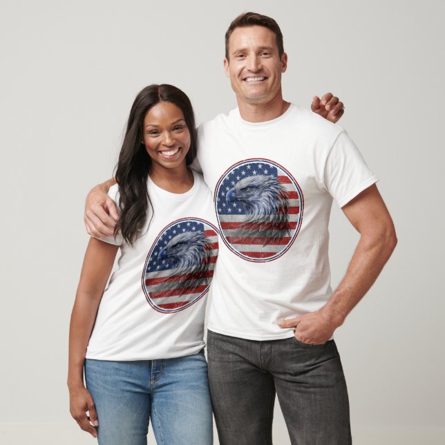 Vintage Distressed American Flag Eagle  T-Shirt (Unisex)