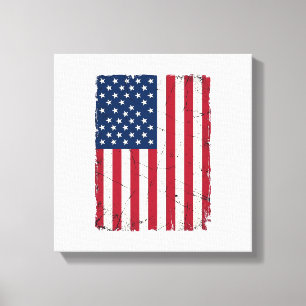 Vintage-Distressed-Amerikanischer-Flagge-Vektor-Sh Leinwanddruck
