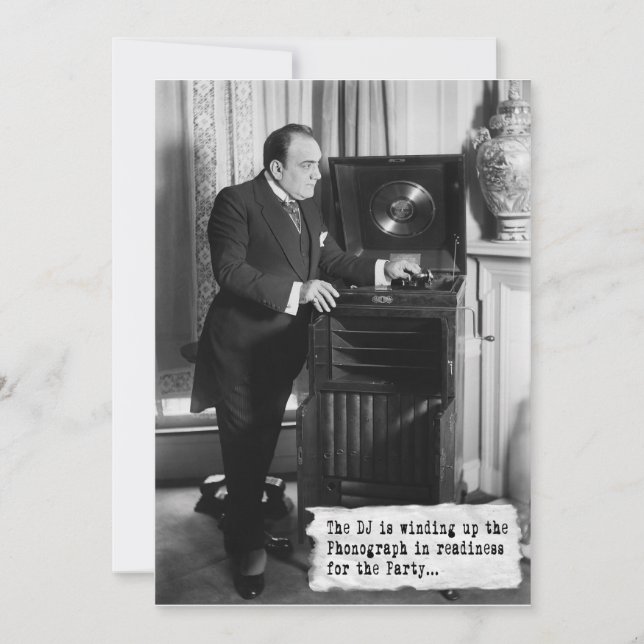 Vintage DJ-Party Einladung (Vorderseite)
