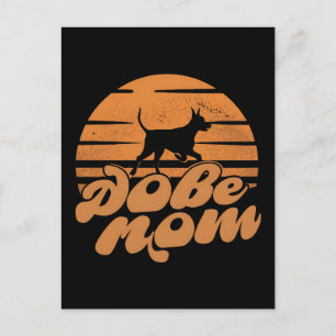 Vintage-Dobe-Mom-Sonnenuntergang-Hundekunst Postkarte