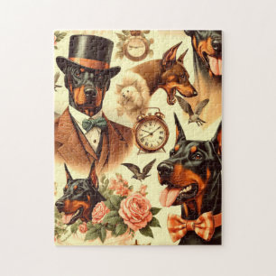 Vintage-Dobermann nahtlose Illustration