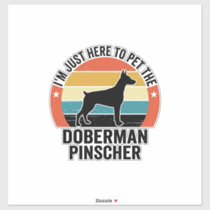 Vintage Dobermann Pinscher Hundeliebhaber-Shirt-De Aufkleber