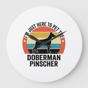 Vintage Dobermann Pinscher Hundeliebhaber-Shirt-De Große Wanduhr