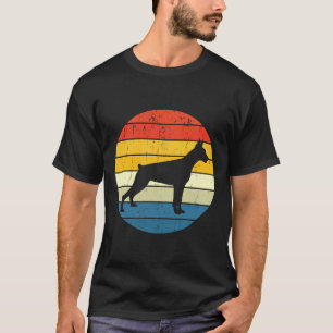 Vintage Dobermann Retro Sonnenuntergang Dobermann T-Shirt
