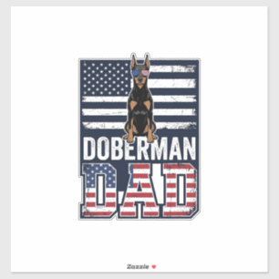 Vintage Dobermann-Vater Patriotisches Hund-Shirt D Aufkleber