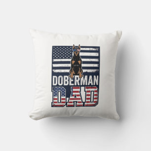 Vintage Dobermann Vater Patriotisches Hund-Shirt D Kissen