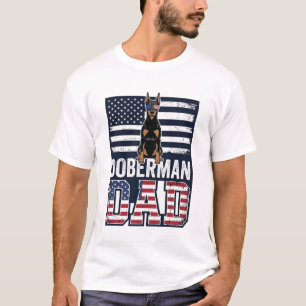 Vintage Dobermann Vater Patriotisches Hund-Shirt D T-Shirt