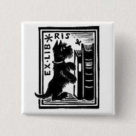 Vintage Dog Book Library Button