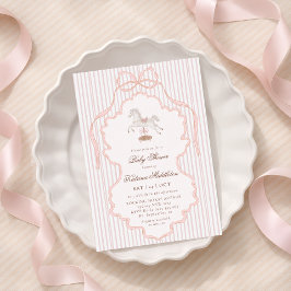Vintage Doily Rocking Horse Nursery Baby Shower Einladung
