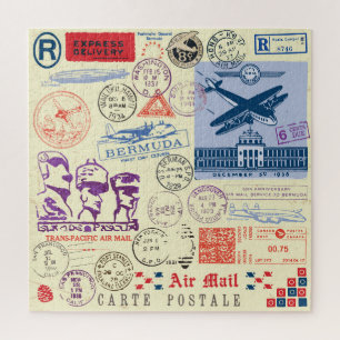 Vintage-Dokumentenstempel-Dekor-Set