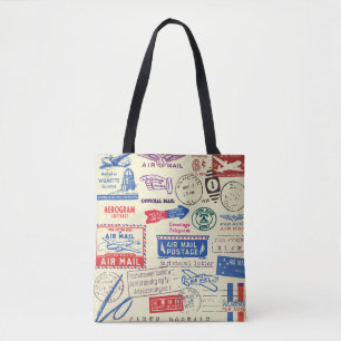 Vintage-Dokumentenstempel-Set-Design. Tasche