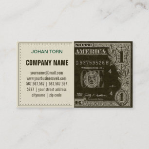 Vintage Dollar Visitenkarte