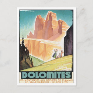 Vintage Dolomiten Berg Postkarte