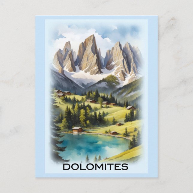 Vintage Dolomiten Berge Italien Landschaft Postkarte (Vorderseite)