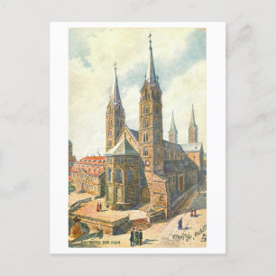 Vintage Dom/Kathedrale in Bamberg, Deutschland Postkarte