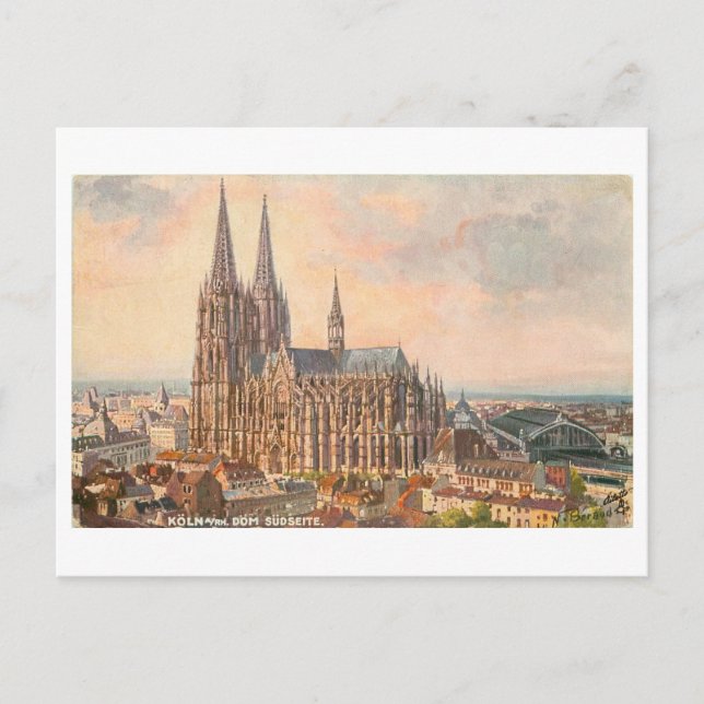 Vintage Dom/Kathedrale Koln Deutschland Postkarte (Vorderseite)