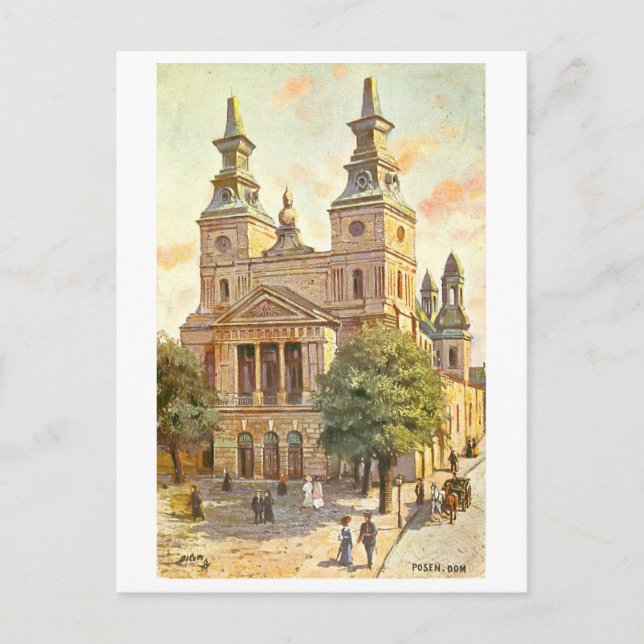 Vintage Dom/Kathedrale Posen Deutschland Postkarte (Vorderseite)