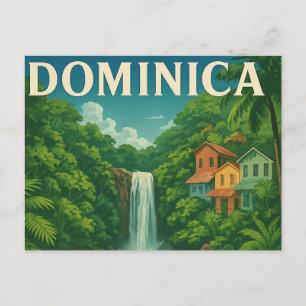 Vintage Dominica Karibik-Reiseplakat Postkarte