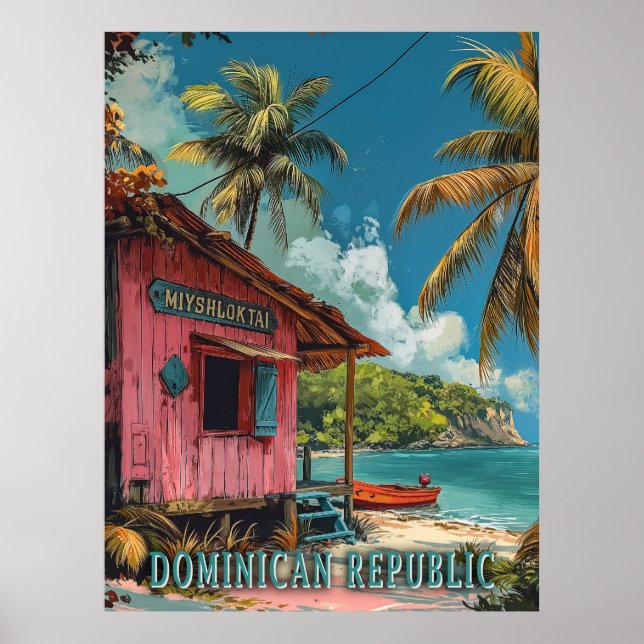 Vintage Dominikanische Republik Poster (Vorne)