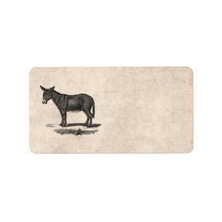 Vintage Donkey-Illustration - die Esel des 18. Jah Adressaufkleber