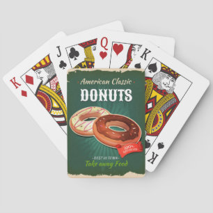 Vintage Donut Ad Spielkarten