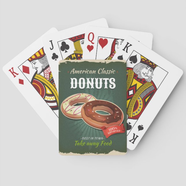 Vintage Donut Ad Spielkarten (Rückseite)