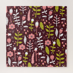 Vintage-Doodle-Blumen nahtloses Muster
