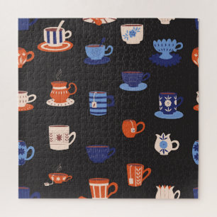 Vintage Doodle Cups Nahtloser Hintergrund
