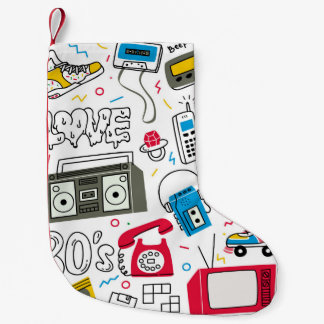 Vintage Doodle-Kollektion der 80er Jahre. Kleiner Weihnachtsstrumpf