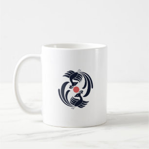 vintage Doppel-Phoenix Kaffeetasse