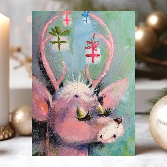 Vintage Dose Dez Long Eyelashes Feiertagskarte (Von Creator hochgeladen)