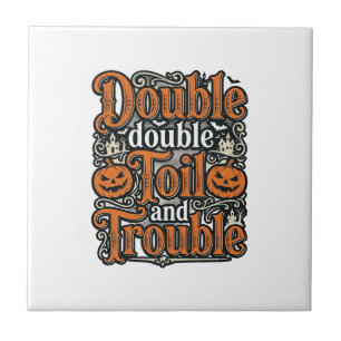 Vintage-Double-Toil-Trouble-Halloween-Shirt-Design Fliese