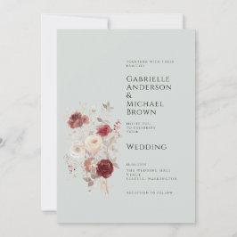 Vintage Dove Gray Pale Ash Pastel Invitation Einladung